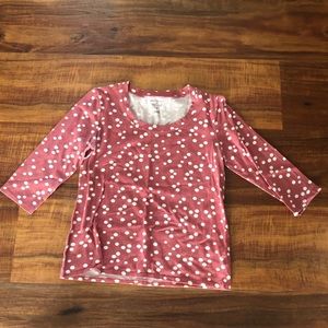 Scoop neck 3/4 length sleeve top